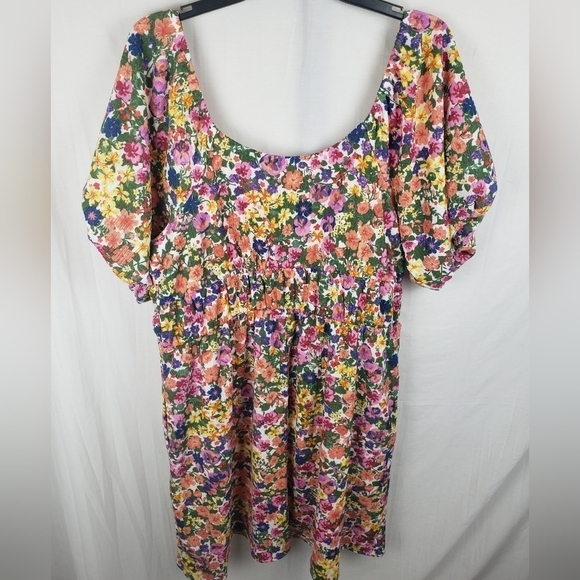 NWOT Cato Orange Multicolored Puff Short Sleeve Dress Sz XL - Picture 8 of 12